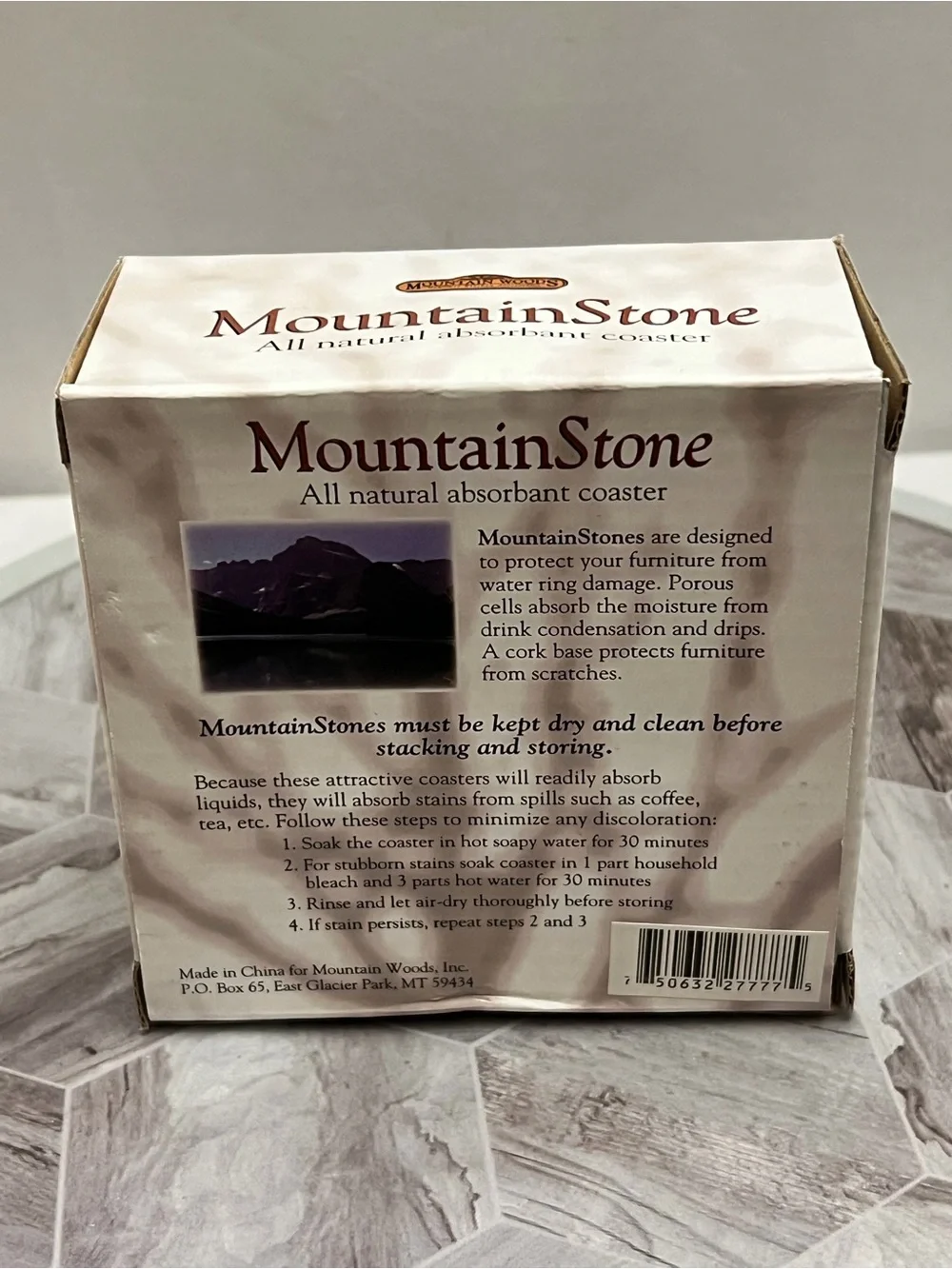 Mountain Woods MountainStone Sunflower Absorbent Stone Coasters Set of 4 Box